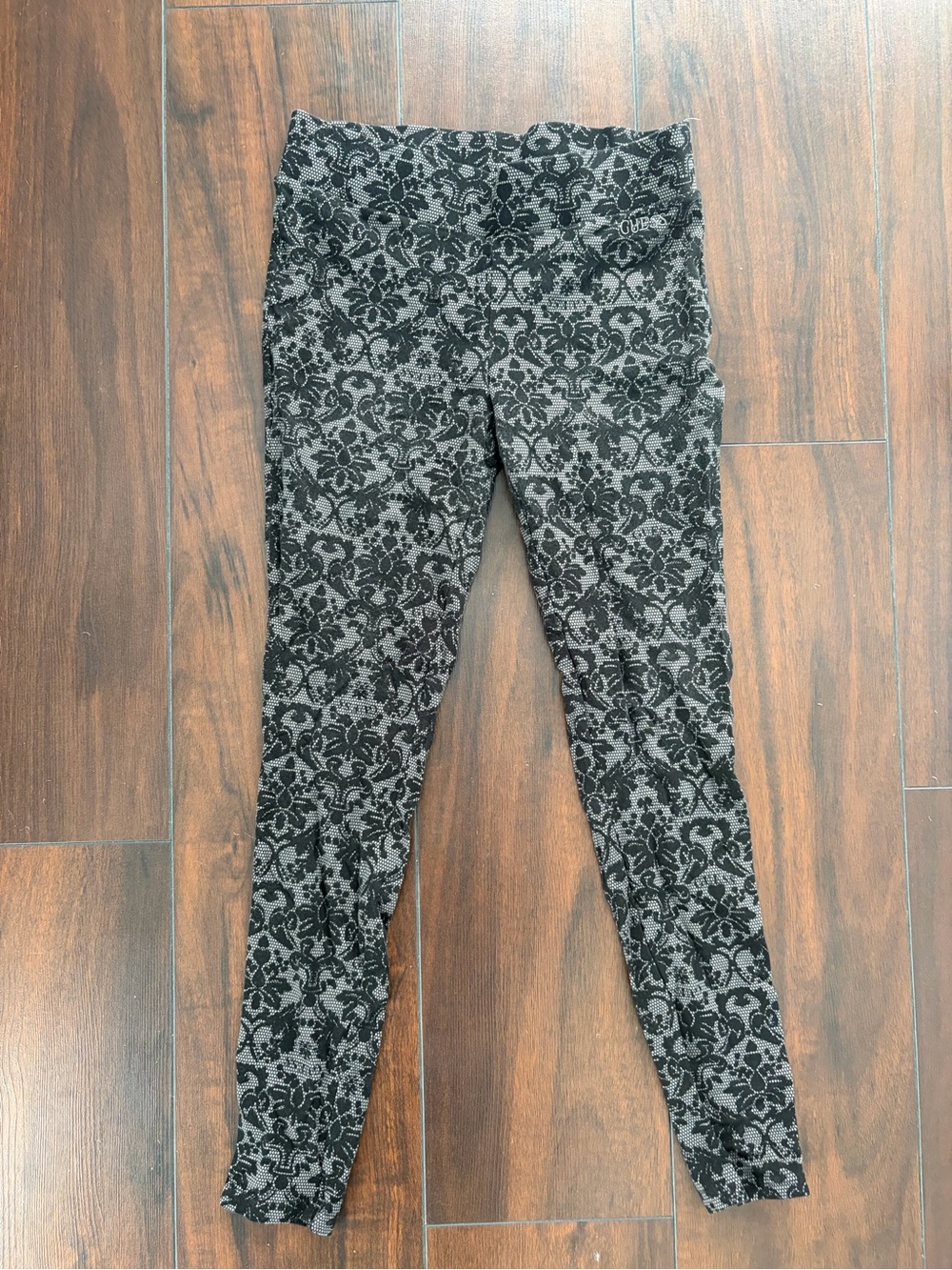 Guess Black Floral Print Leggings